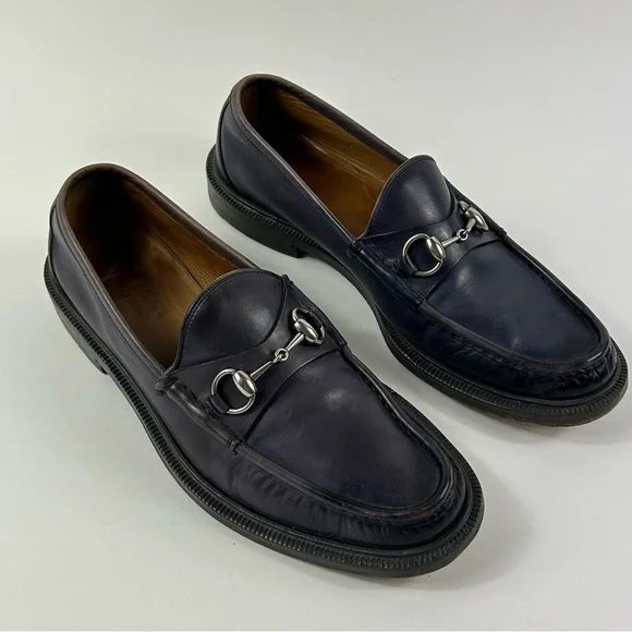 GUCCI Purple Leather Horsebit Loafers Size 7 - Picture 2 of 10
